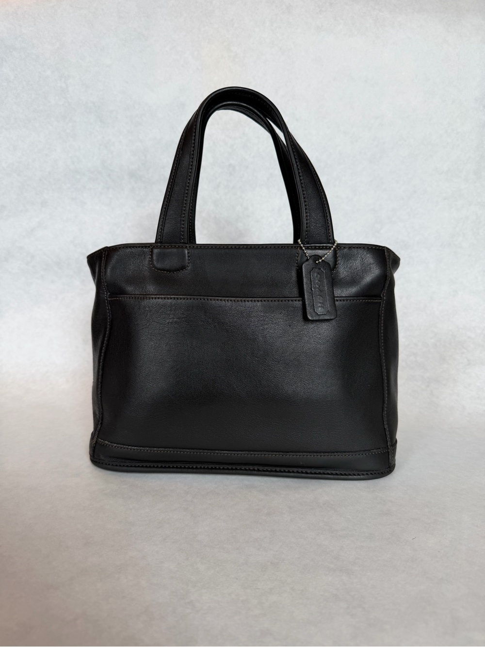 Vintage Black Leather Coach Bleeker Tote Bag 9303